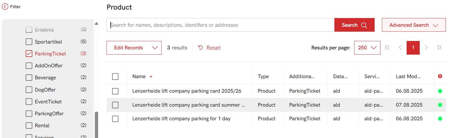 parking products